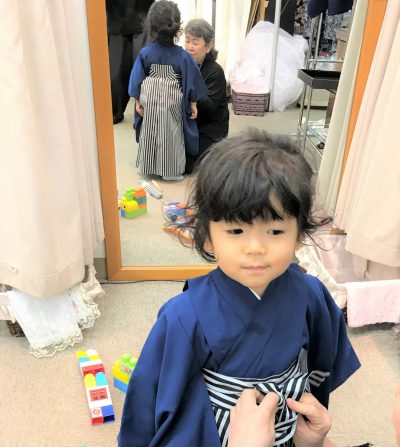 ３歳の男の子の七五三 和装の着付け レンタル衣装 七五三 成人式の着付けはブライダルカ レーンへ